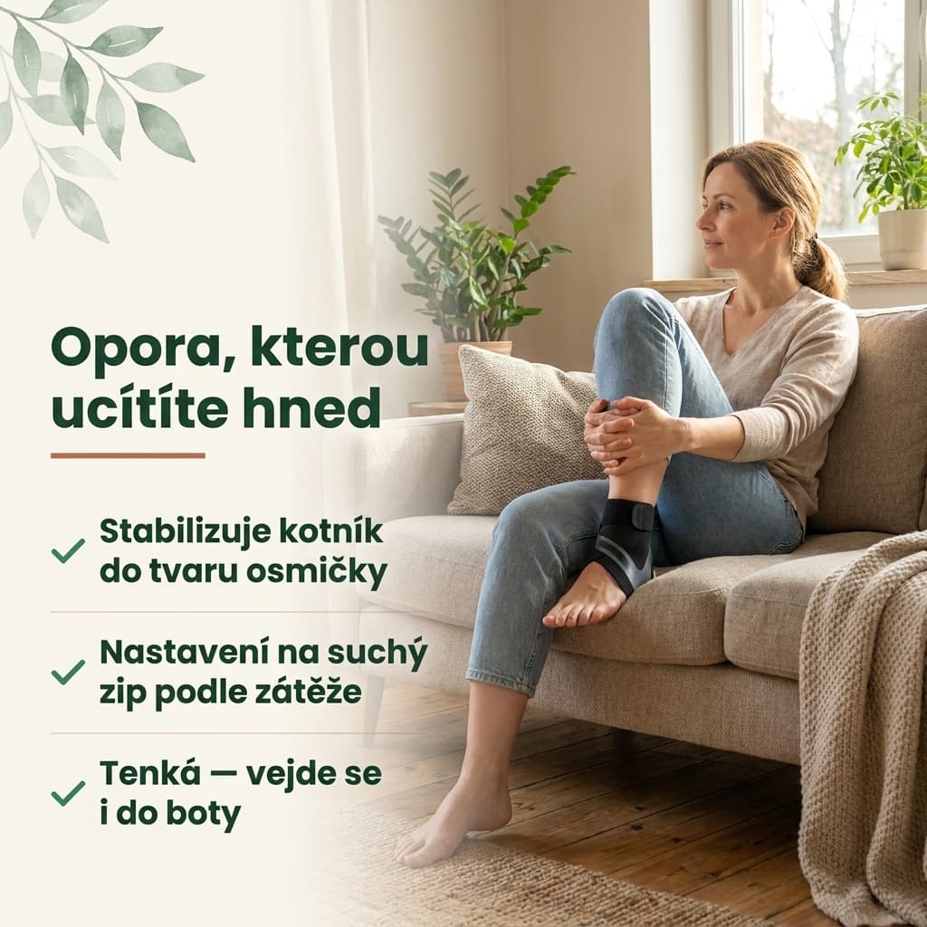 Ortéza na kotník – osmičková výztuha, suchý zip, vejde se do boty